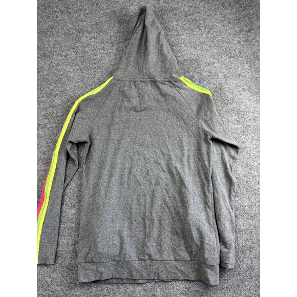 Ampersand Avenue Hoodie Womens Medium Gray Rainbow Stripe Pullover Lightweight - Picture 6 of 6